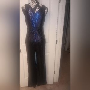 Navy Sequin Jumpsuit
